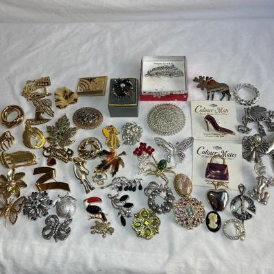 Brooches & Scarf Pins Inc. Genuine European Crystal (P-RG)