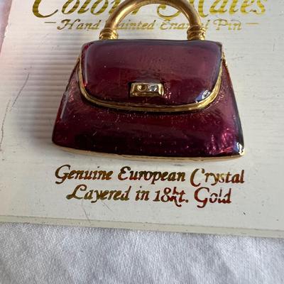 Brooches & Scarf Pins Inc. Genuine European Crystal (P-RG)