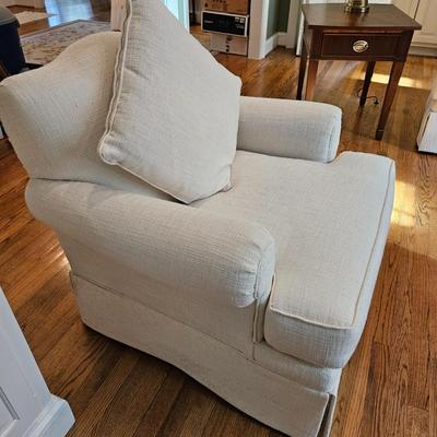 Rowe Furniture Chair and Footstool (LR-DW)