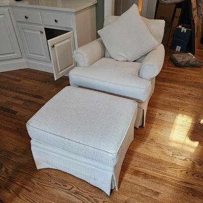 Rowe Furniture Chair and Footstool (LR-DW)