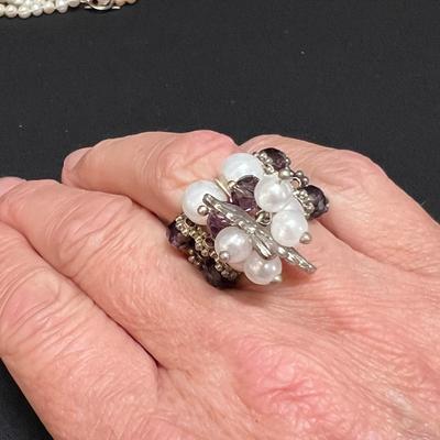 Pearl Necklaces, Earrings, Bracelets & Ring (P-RG)