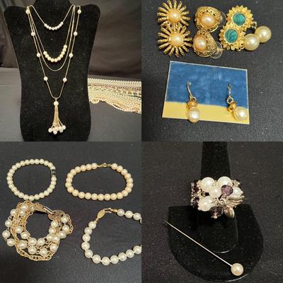 Pearl Necklaces, Earrings, Bracelets & Ring (P-RG)