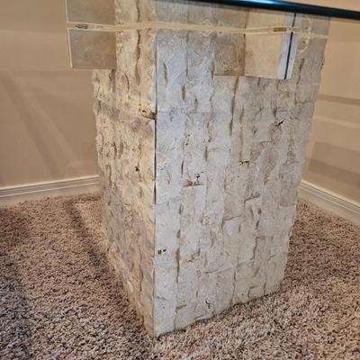Pair of Side Tables with a Glass Top (BSR-DW)