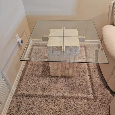 Pair of Side Tables with a Glass Top (BSR-DW)