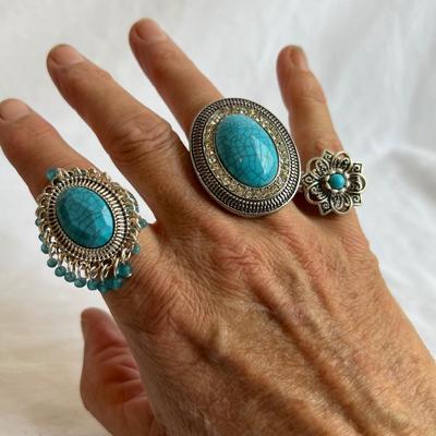 925 Silver & Turquoise Jewelry- Necklaces, Bracelets, Earrings Plus Rings (P-RG)