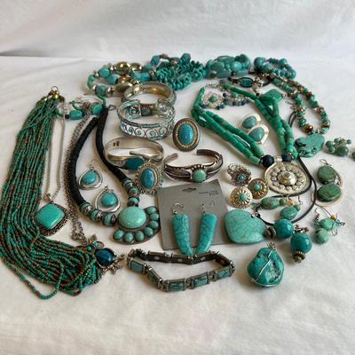 925 Silver & Turquoise Jewelry- Necklaces, Bracelets, Earrings Plus Rings (P-RG)