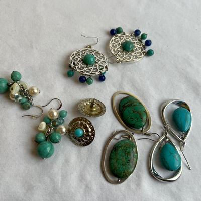925 Silver & Turquoise Jewelry- Necklaces, Bracelets, Earrings Plus Rings (P-RG)