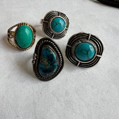 925 Silver & Turquoise Jewelry- Necklaces, Bracelets, Earrings Plus Rings (P-RG)