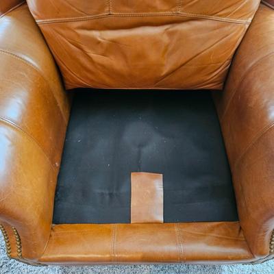 Leather Chair and Ottoman (BLR-DW)