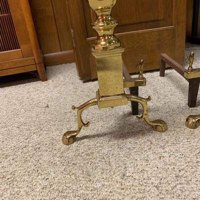 Vintage brass andirons