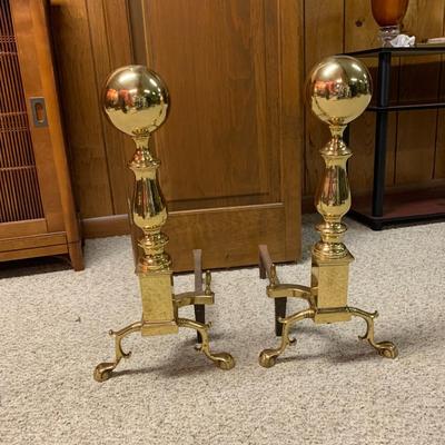 Vintage brass andirons