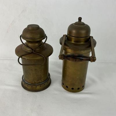 953 Pair of Vintage Nautical Brass Lanterns