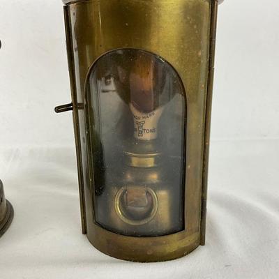 953 Pair of Vintage Nautical Brass Lanterns