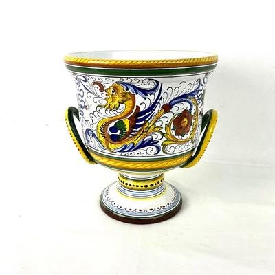 955 Italian Deruta Handcrafted Pot with 2 Handles