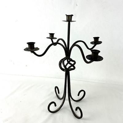 959 Vintage Wrought Iron Candelabra with 5 Candles