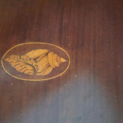 Antique Sewing Cabinet on legs, inlaid shell design