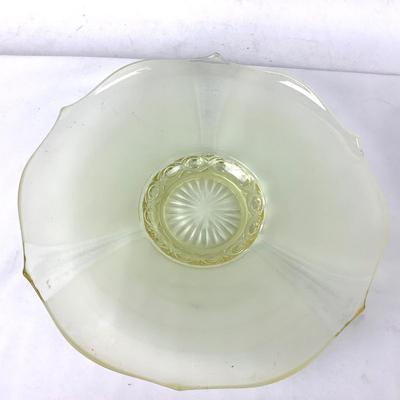 969 Vintage Art Deco Covered Dish with Yellow Console Bowl