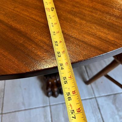 Antique Solid Wood Claw Foot Dining Table 6 Chairs