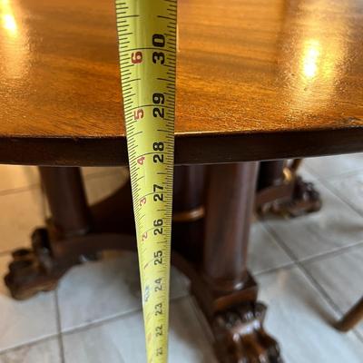 Antique Solid Wood Claw Foot Dining Table 6 Chairs