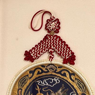 Large Shadow Box Framed Asian Wall Hanging