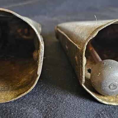 More Cowbell! 2 antique cowbells with great sound! Late 1800s Sargent & Co