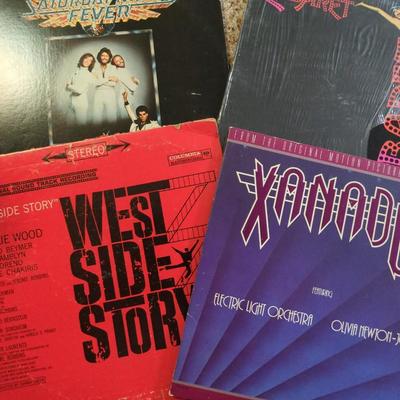 4 Album Vinyl Lot: Saturday Night Fever, West Side Story, Xanadu, Cabaret