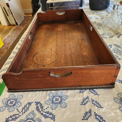 Antique Wood Serving Tray Butler's Tray 31x16