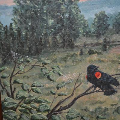 1982 Framed Landscape Original Art by Jane Newman