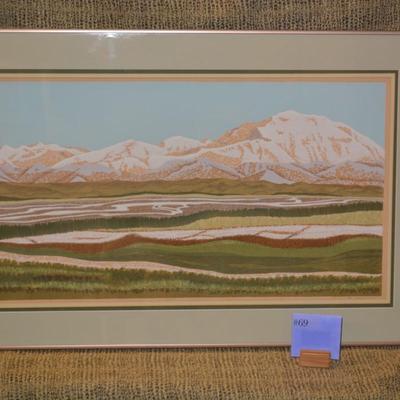 Alaskan Artist Ree Nancarrow "Denali" Print 1983 Framed Matted & Signed 183/195