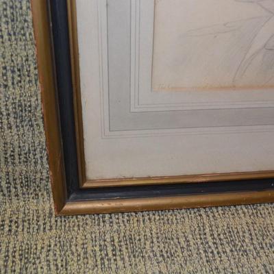 Framed & Matted Pencil Drawing of Colonel Frank M. Wray (Francis)