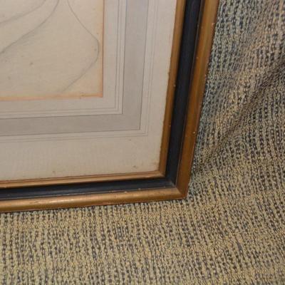 Framed & Matted Pencil Drawing of Colonel Frank M. Wray (Francis)