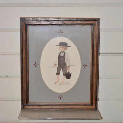 Framed & Matted P. Buckley Moss Signed Print 990/1000 from 1982 11.5"x9.75"