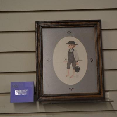 Framed & Matted P. Buckley Moss Signed Print 990/1000 from 1982 11.5"x9.75"