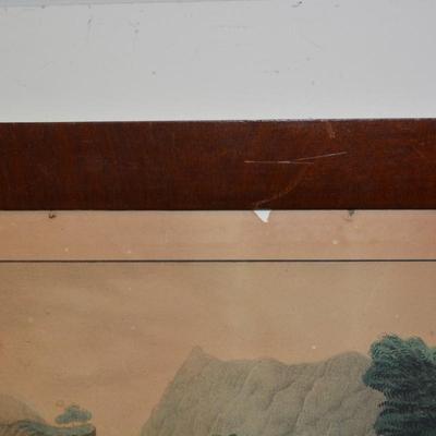 Antique Kellogg's & Thayer "Rural Pastime" 399 Framed Lithograph 16.25"x12.5" AS IS