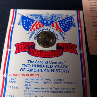 REPLICA COIN, 1909 VDB CENT & BI-CENTENNIAL PENNY