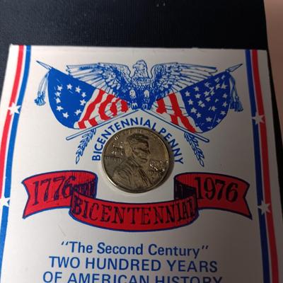 REPLICA COIN, 1909 VDB CENT & BI-CENTENNIAL PENNY