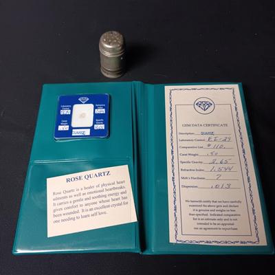 STERLING SILVER SHAKER AND A GENUINE ROSE QUARTZ