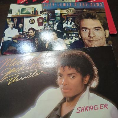 Lot of 3 Vinyl Records Michael Jackson Thriller Huey Lewis Run DMC