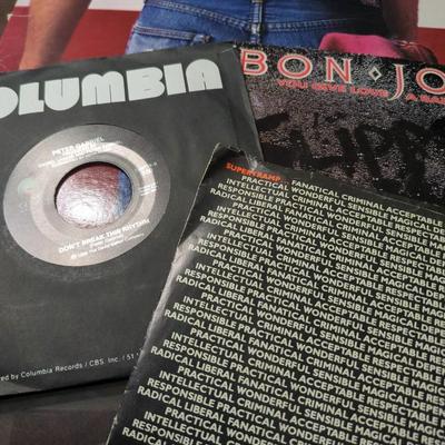 4 Vinyl Records Springsteen Peter Gabriel Bon Jovi Supertramp