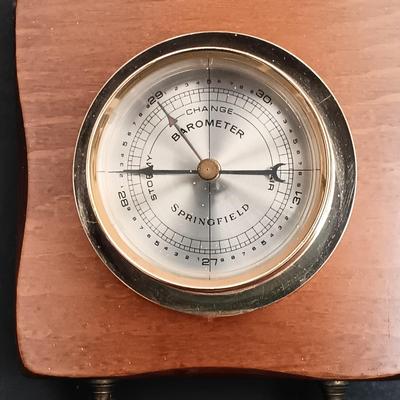 LOT 4: Springfield Temperature & Barometer Weather Station w/ a Nautical Style Barometer
