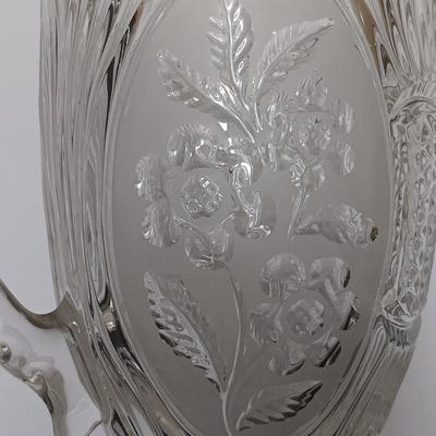 LOT 14: Pair of Heisey Glass Warwick Cornucopias w/ Candle Holders, Pedestal Pitcher & Vase