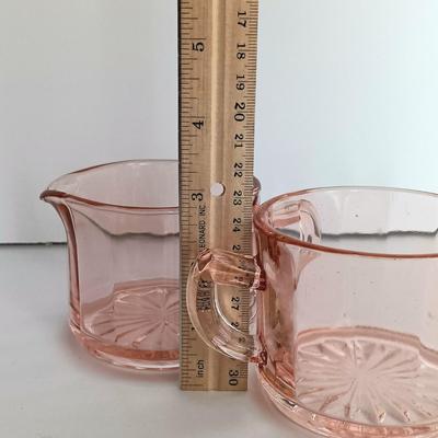 LOT 25: Pink Depression Glass Ice Bucket, Pitcher, Salt and Pepper Shaker & More