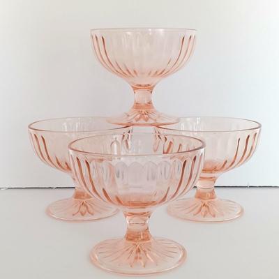 LOT 25: Pink Depression Glass Ice Bucket, Pitcher, Salt and Pepper Shaker & More