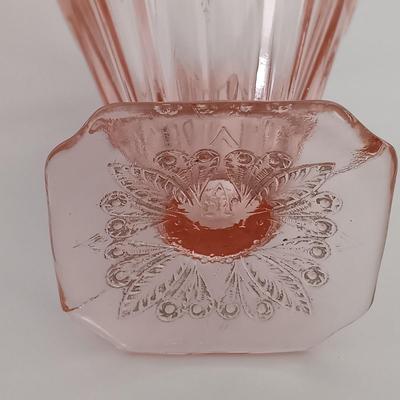 LOT 26: Pink Depression Glass Pitcher, Glasses & Plates