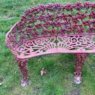LOT 51: Vintage Painted Iron Outdoor Benches