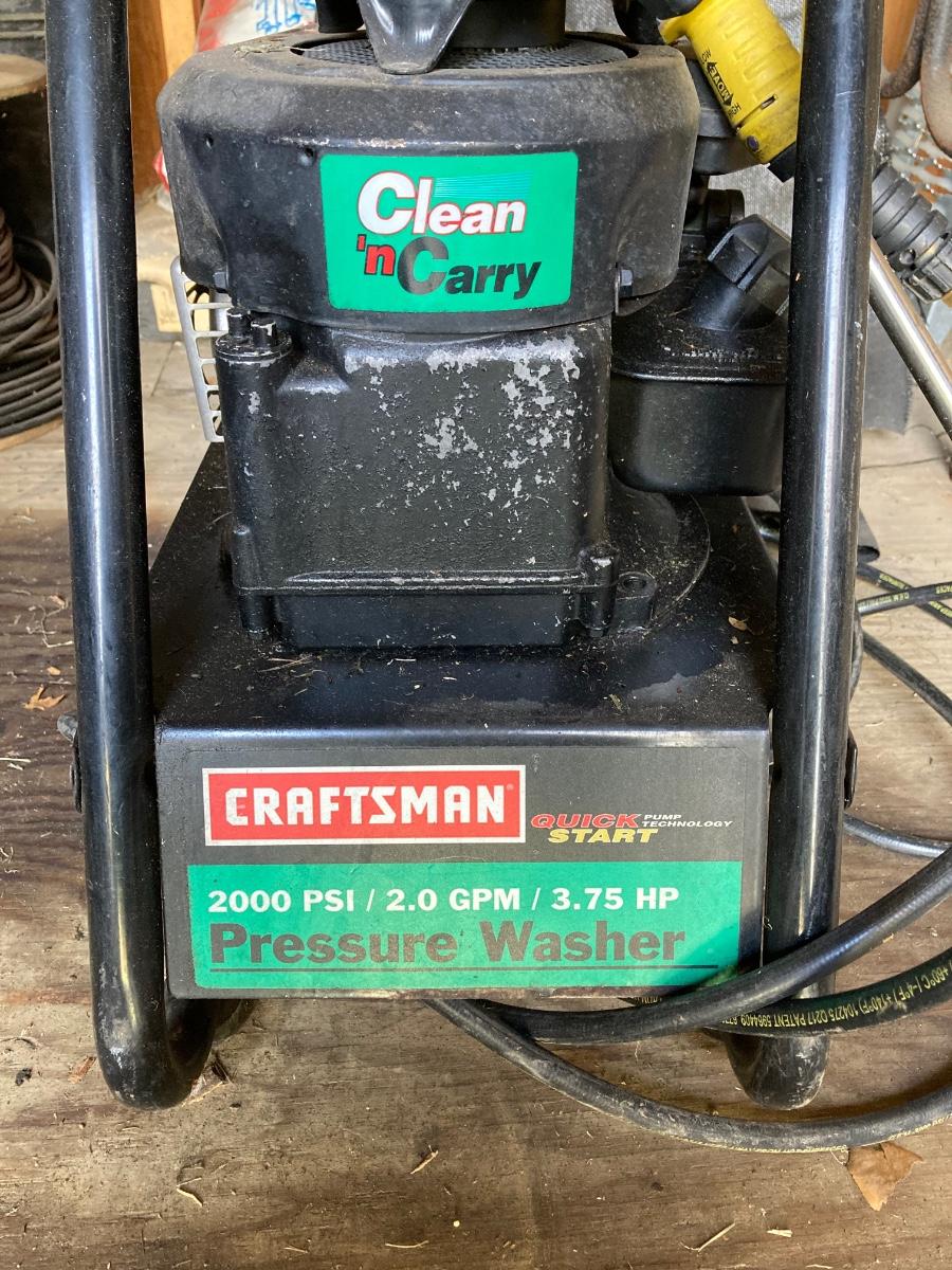 LOT 175 Craftsman Pressure Washer 2000 PSI, 3.75 HP
