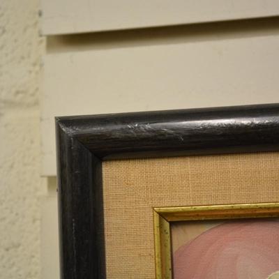 Vintage W. Engel Clown Portrait Oil Painting 19.25"x15.25"