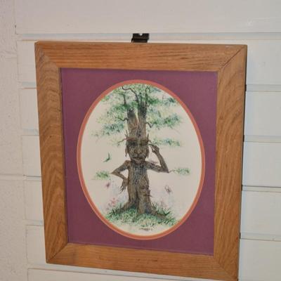 Set of 2 J. Hinerman Framed & Matted Signed Folk Art Prints '90 & '91
