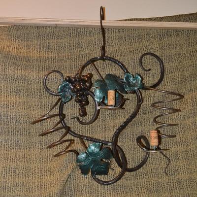 The Garden Gate of Bloomer Springs Hanging Iron Candle Holder Wine Stand 20.5"x17"