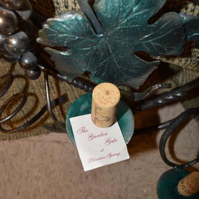 The Garden Gate of Bloomer Springs Hanging Iron Candle Holder Wine Stand 20.5"x17"